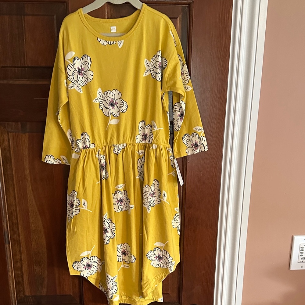 NWT- Charming Girls’ Tea Collection Floral Yellow Kids Dress- size 10